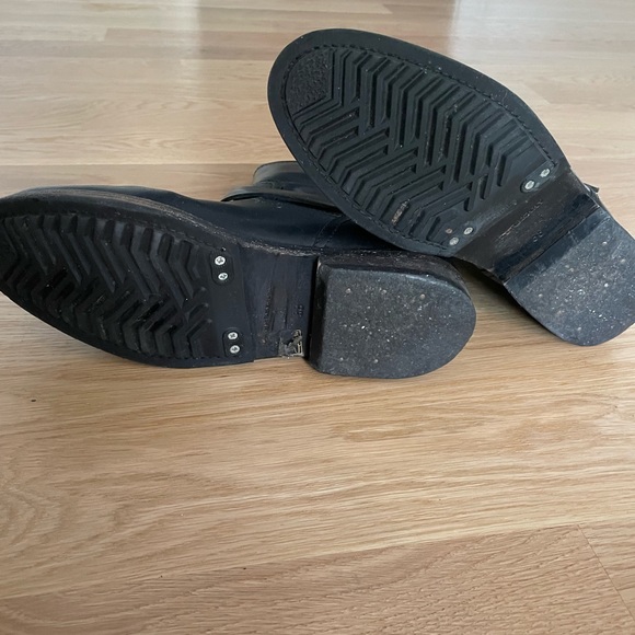 Burberry Winfield Black Leather Moto Biker Boot Size 38. - Picture 5 of 7